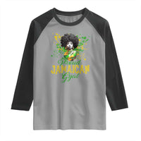 Proud Jamaican Gyal Raglan Shirt Afro Black Girls Jamaica Flag - Wonder Print Shop