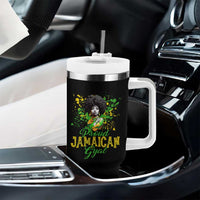 Proud Jamaican Gyal Tumbler With Handle Afro Black Girls Jamaica Flag - Wonder Print Shop
