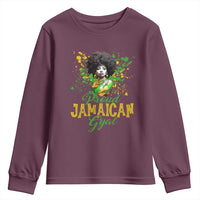 Proud Jamaican Gyal Youth Sweatshirt Afro Black Girls Jamaica Flag - Wonder Print Shop