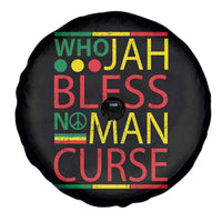 Who Jah Bless No Man Curse Spare Tire Cover Jamaica Flag Rasta Reggae Roots - Wonder Print Shop