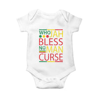 Who Jah Bless No Man Curse Baby Onesie Jamaica Flag Rasta Reggae Roots - Wonder Print Shop