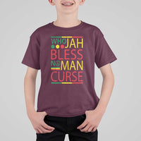 Who Jah Bless No Man Curse T Shirt For Kid Jamaica Flag Rasta Reggae Roots - Wonder Print Shop