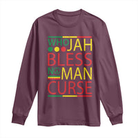 Who Jah Bless No Man Curse Long Sleeve Shirt Jamaica Flag Rasta Reggae Roots - Wonder Print Shop