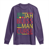 Who Jah Bless No Man Curse Long Sleeve Shirt Jamaica Flag Rasta Reggae Roots - Wonder Print Shop