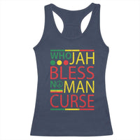 Who Jah Bless No Man Curse Racerback Tank Top Jamaica Flag Rasta Reggae Roots - Wonder Print Shop