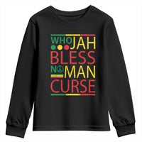 Who Jah Bless No Man Curse Youth Sweatshirt Jamaica Flag Rasta Reggae Roots - Wonder Print Shop