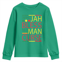 Who Jah Bless No Man Curse Youth Sweatshirt Jamaica Flag Rasta Reggae Roots - Wonder Print Shop