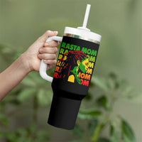 Rasta Mom Tumbler With Handle Jamaican Black Girls Flag Dreadlocks - Wonder Print Shop