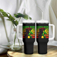 Rasta Mom Tumbler With Handle Jamaican Black Girls Flag Dreadlocks - Wonder Print Shop