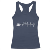 4x4 Off Road Car Riding Vintage Pet Paw Heartbeat Racerback Tank Top - Wonder Print Shop