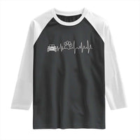 4x4 Off Road Car Riding Vintage Pet Paw Heartbeat Raglan Shirt - Wonder Print Shop