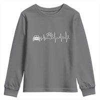 4x4 Off Road Car Riding Vintage Pet Paw Heartbeat Youth Sweatshirt - Wonder Print Shop