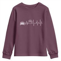 4x4 Off Road Car Riding Vintage Pet Paw Heartbeat Youth Sweatshirt - Wonder Print Shop