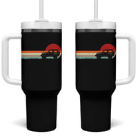 Off Road QUAD ATV Car Vintage Retro Sunset Tumbler With Handle - Wonder Print Shop