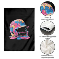 Funny Baseball Helmet Ice Cream Baseball Drip Garden Flag - Wonder Print Shop