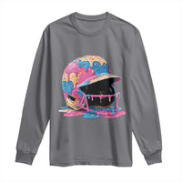 Funny Baseball Helmet Ice Cream Baseball Drip Long Sleeve Shirt - Wonder Print Shop