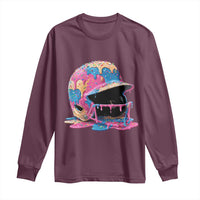 Funny Baseball Helmet Ice Cream Baseball Drip Long Sleeve Shirt - Wonder Print Shop
