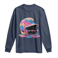 Funny Baseball Helmet Ice Cream Baseball Drip Long Sleeve Shirt - Wonder Print Shop