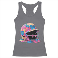 Funny Baseball Helmet Ice Cream Baseball Drip Racerback Tank Top - Wonder Print Shop