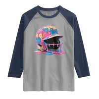 Funny Baseball Helmet Ice Cream Baseball Drip Raglan Shirt - Wonder Print Shop