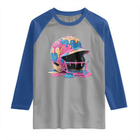 Funny Baseball Helmet Ice Cream Baseball Drip Raglan Shirt - Wonder Print Shop
