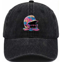 Funny Baseball Helmet Ice Cream Baseball Drip Washed Cotton Baseball Cap