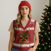 Jamaica 63rd Independence V-Neck Knit Sweater Vest Jamaican Pride - Wonder Print Shop