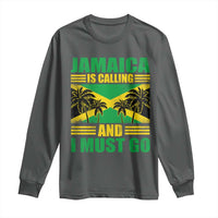 Funny Jamaica Is Calling And I Must Go Long Sleeve Shirt Jamaican Flag Travel - Wonder Print Shop