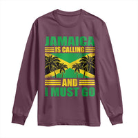 Funny Jamaica Is Calling And I Must Go Long Sleeve Shirt Jamaican Flag Travel - Wonder Print Shop