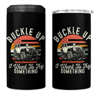 Funny Buckle Up I Want To Try Something 4 in 1 Can Cooler Tumbler Offroad Car American Flag - Wonder Print Shop
