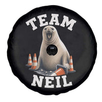 Team Neil The Seal Spare Tire Cover Funny Tasmania Elephant Seal with Traffic Cone