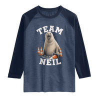 Team Neil The Seal Raglan Shirt Funny Tasmania Elephant Seal with Traffic Cone