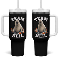 Team Neil The Seal Tumbler With Handle Funny Tasmania Elephant Seal with Traffic Cone