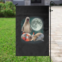 Funny Neil The Seal Howling at Moon 90s Retro Garden Flag