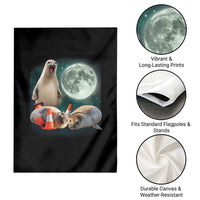 Funny Neil The Seal Howling at Moon 90s Retro Garden Flag