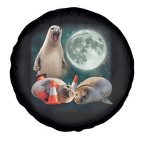 Funny Neil The Seal Howling at Moon 90s Retro Spare Tire Cover