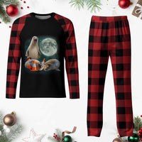 Funny Neil The Seal Howling at Moon 90s Retro Plaid Pajama Set