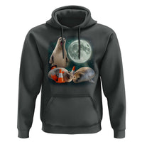 Funny Neil The Seal Howling at Moon 90s Retro Hoodie