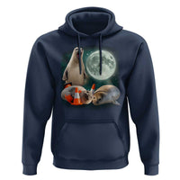 Funny Neil The Seal Howling at Moon 90s Retro Hoodie