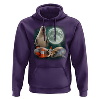Funny Neil The Seal Howling at Moon 90s Retro Hoodie