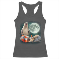 Funny Neil The Seal Howling at Moon 90s Retro Racerback Tank Top