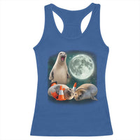 Funny Neil The Seal Howling at Moon 90s Retro Racerback Tank Top