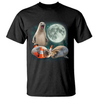 Funny Neil The Seal Howling at Moon 90s Retro T Shirt