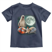 Funny Neil The Seal Howling at Moon 90s Retro Toddler T Shirt