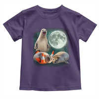 Funny Neil The Seal Howling at Moon 90s Retro Toddler T Shirt