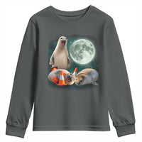 Funny Neil The Seal Howling at Moon 90s Retro Youth Sweatshirt