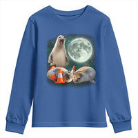Funny Neil The Seal Howling at Moon 90s Retro Youth Sweatshirt