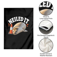 Neil The Seal Nailed It Garden Flag Funny Tasmania Elephant Seal Traffic Cone Meme Art