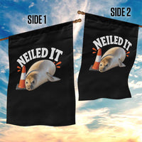 Neil The Seal Nailed It Garden Flag Funny Tasmania Elephant Seal Traffic Cone Meme Art