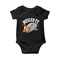 Neil The Seal Nailed It Baby Onesie Funny Tasmania Elephant Seal Traffic Cone Meme Art
